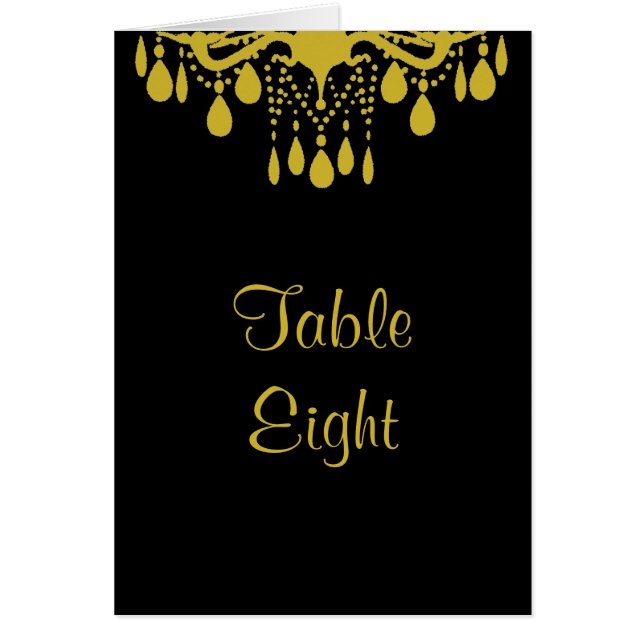 Tarjeta numérica de mesa de salón de baile (oro) (Frente)