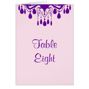 Tarjeta numérica de mesa de salón de baile (púrpur