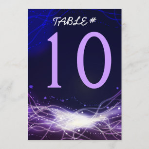 Tarjeta numérica de tabla de Mitzvah Neon Stars Ba