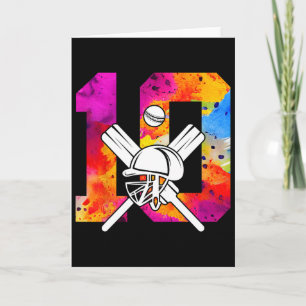 Tarjeta Número 10 Años Cricket Cumpleaños 10 1 