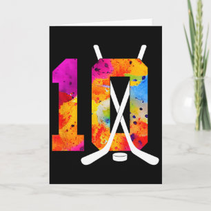 Tarjeta Número 10 Años Hockey sobre Hielo Cumpleaños 10 (2
