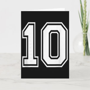Tarjeta Número 10 Jersey de Cumpleaños Deportivo Negrita E