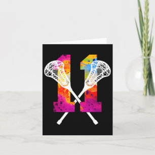 Tarjeta Número 11 años Lacrosse 11º cumpleaños