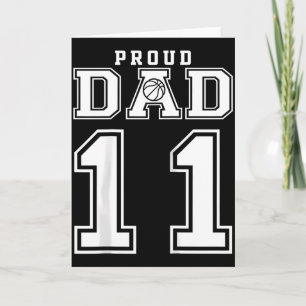 Tarjeta Número 11 Orgulloso Padre de Baloncesto Personaliz