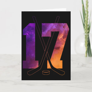 Tarjeta Número 17 años hockey sobre hielo cumpleaños 17