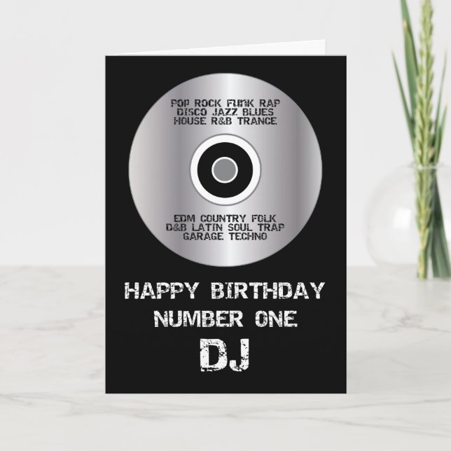 Tarjeta Número 1 DJ del feliz cumpleaños (Anverso)