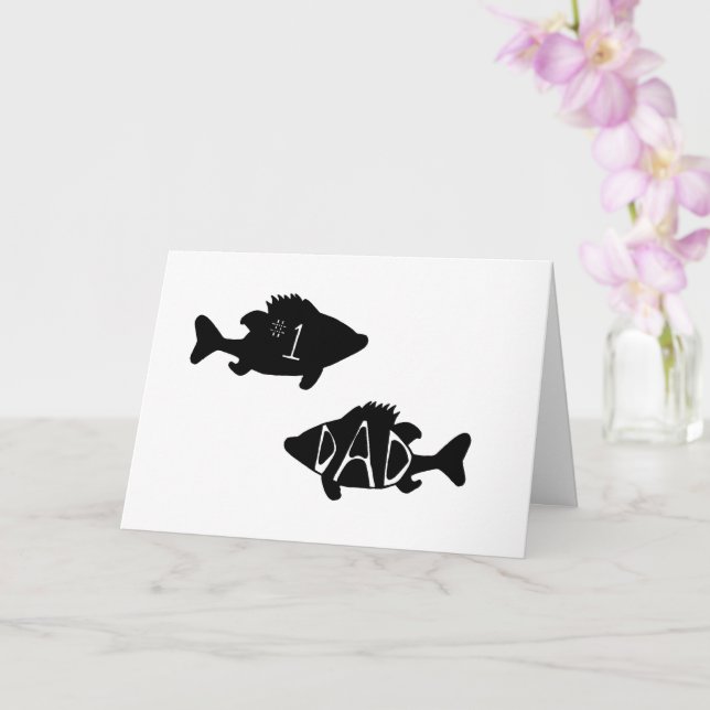 Tarjeta Número 1 Pescado Guay Dibujo negro blanco moderno (Orquídea)