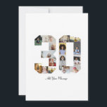Tarjeta Número 30 Collage de fotos<br><div class="desc">Este producto de personalizable es donde las fotos se organizan para formar la forma de un número. A menudo se utiliza para celebraciones de hitos, como cumpleaños, aniversarios o logros, lo que permite a los usuarios mostrar imágenes memorables en una única y llamativa exhibición. Los diseños suelen ofrecer espacios para...</div>