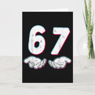 Tarjeta Número 67 Coincidencia Seis Siete 6 7 Meme 6-7 Hal