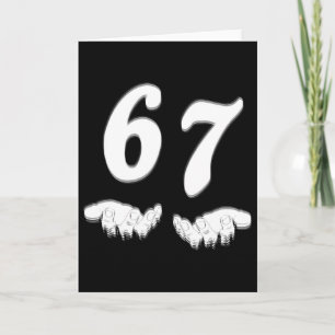Tarjeta Número 67 Coincidencia Seis Siete Meme Divertido H