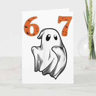 Tarjeta Número 67 coincidente seis siete 6 7 Meme Hallowee