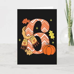 Tarjeta Número 6 67 Otoño Pumpkin Meme Divertido Seis Siet