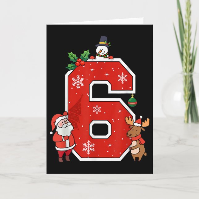Tarjeta Número 6 7 Meme 67 Pijamas de Pareja Navidad Coinc (Anverso)
