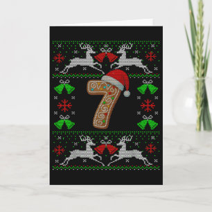 Tarjeta Número 7 67 Meme Divertido Suéter Feo de Navidad