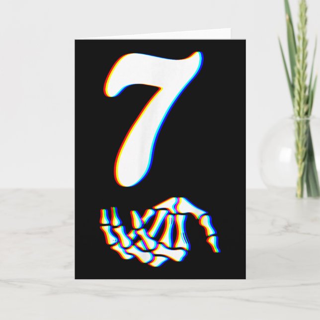 Tarjeta Número 7 Coincidente 67 Meme Mano de Esqueleto Hal (Anverso)
