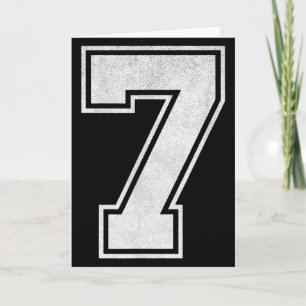 Tarjeta Número 7 de camiseta deportiva Grunge Fan jugador 