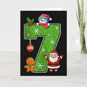 Tarjeta Número 7 Divertido 67 Meme Pareja Pijamas Navidad 