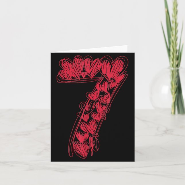 Tarjeta Número 7 - Lindo 67 Coincidente San Valentín  (Anverso)