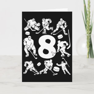 Tarjeta Número 8 Años Hockey sobre Hielo Cumpleaños 8º (2)