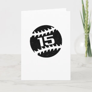 Tarjeta Número de béisbol de 15 años Cumpleaños
