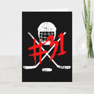 Tarjeta Número de camiseta de hockey vintage 31