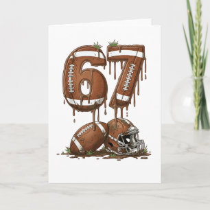 Tarjeta Número de fútbol 67 Deportes estilo grunge embarra