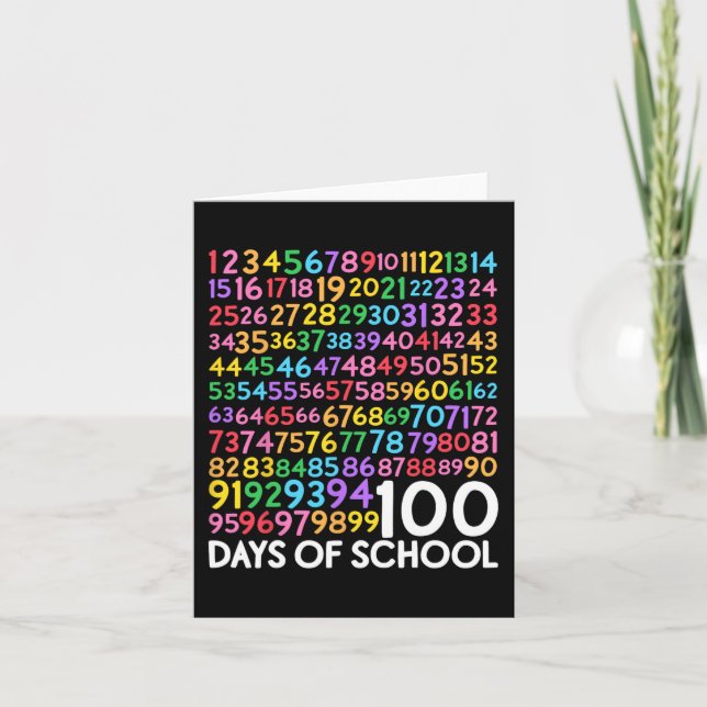 Tarjeta Número De Matemáticas De 100 Días En El Día De La  (Anverso)