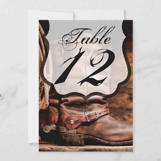 Tarjeta número de mesa 5x7 Boots Boots Barro Mader (Anverso)