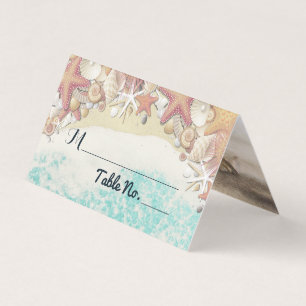 Tarjeta Número de mesa boda Escort Summer Beach Starfish