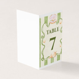 Tarjeta Número de mesa de boda con tema marino – Seashell 