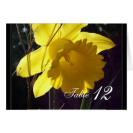 Tarjeta número de mesa de cena de flores de daffod