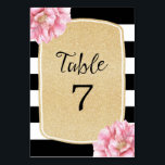 Tarjeta número de mesa de Moda floral / Champagne<br><div class="desc">Moderno,  elegante,  sencillo - perfecto. ¡Fácil de personalizar para su evento especial! No contiene purpurina real.</div>