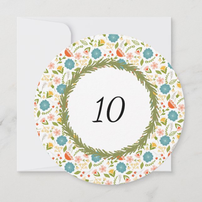 Tarjeta número de mesa del Personalizado del Fiest (Anverso)