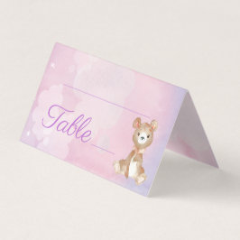 Tarjeta Número de tabla Baby Shower del Chica del oso mora