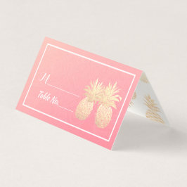 Tarjeta Número de tabla boda Escort Pareja de piña de oro