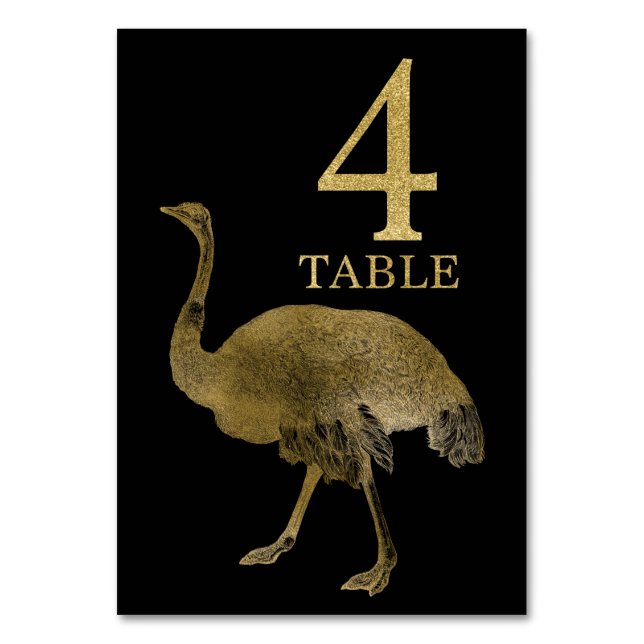 Tarjeta número de tabla de avestruz de animal afri (Anverso)