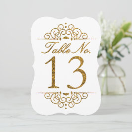 Tarjeta número de tabla de Boda de efecto Purpurin