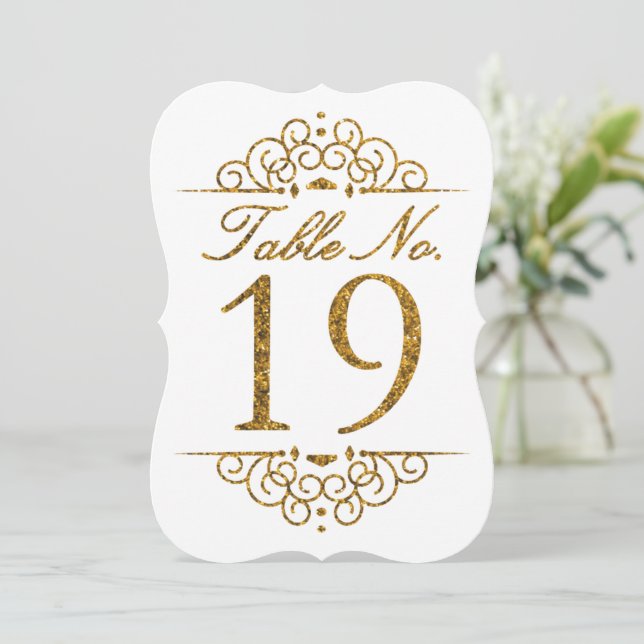 Tarjeta número de tabla de Boda de efecto Purpurin (Anverso de pie)