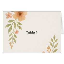 Tarjeta número de tabla de Boda de flores silvestr