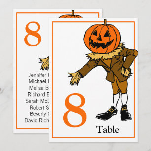 Tarjeta número de tabla de Boda de Halloween 5 x 7