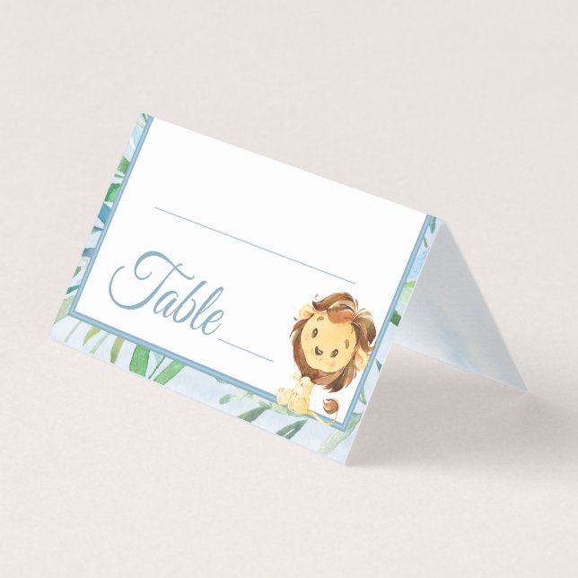 Tarjeta Número de tabla de cumpleaños de Blue Lion Boy en  (Anverso)