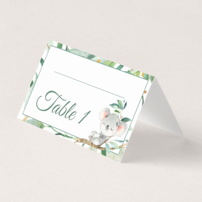 Tarjeta Número de tabla de cumpleaños de Koala Bear Baby S (Anverso)