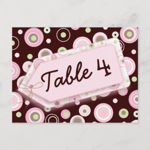 Tarjeta número de tabla de puntos de Polka marrón
