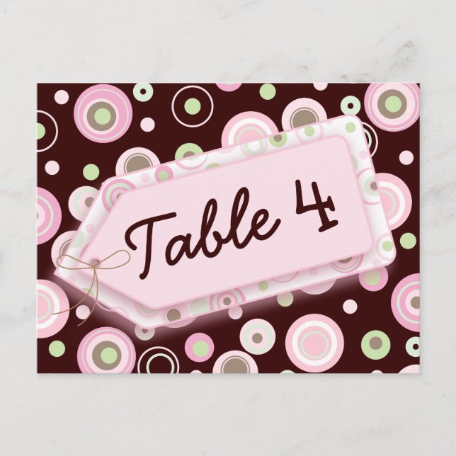 Tarjeta número de tabla de puntos de Polka marrón  (Anverso)