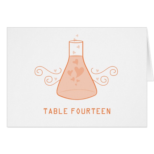 Tarjeta número de tabla de química dulce naranja (Anverso (Horizontal))