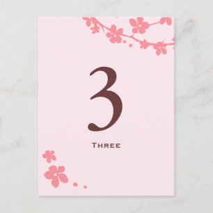Tarjeta número de tabla de Sakura Branch Silhouett