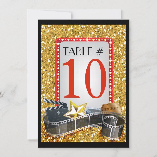 Tarjeta número de tabla MOVIA STAR Bat Mitzvah (Anverso)