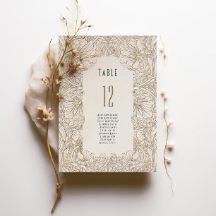 Tarjeta número de tabla William Morris Pimpernel