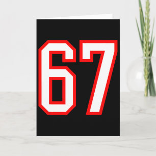 Tarjeta Número del equipo deportivo #67 Blanco Rojo Varsit