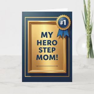 Tarjeta número uno del día de las madres dorado